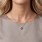 Collar Plata Esterlina 925 Sol Botón Rubí Circón - Miniatura 4