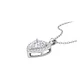 Collar Plata Esterlina 925 Corazón Boton Circón - Miniatura 2