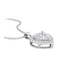 Collar Plata Esterlina 925 Corazón Boton Circón - Miniatura 3