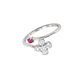 Anillo de Plata Esterlina 925 Flor Rubi Circon - Miniatura 2