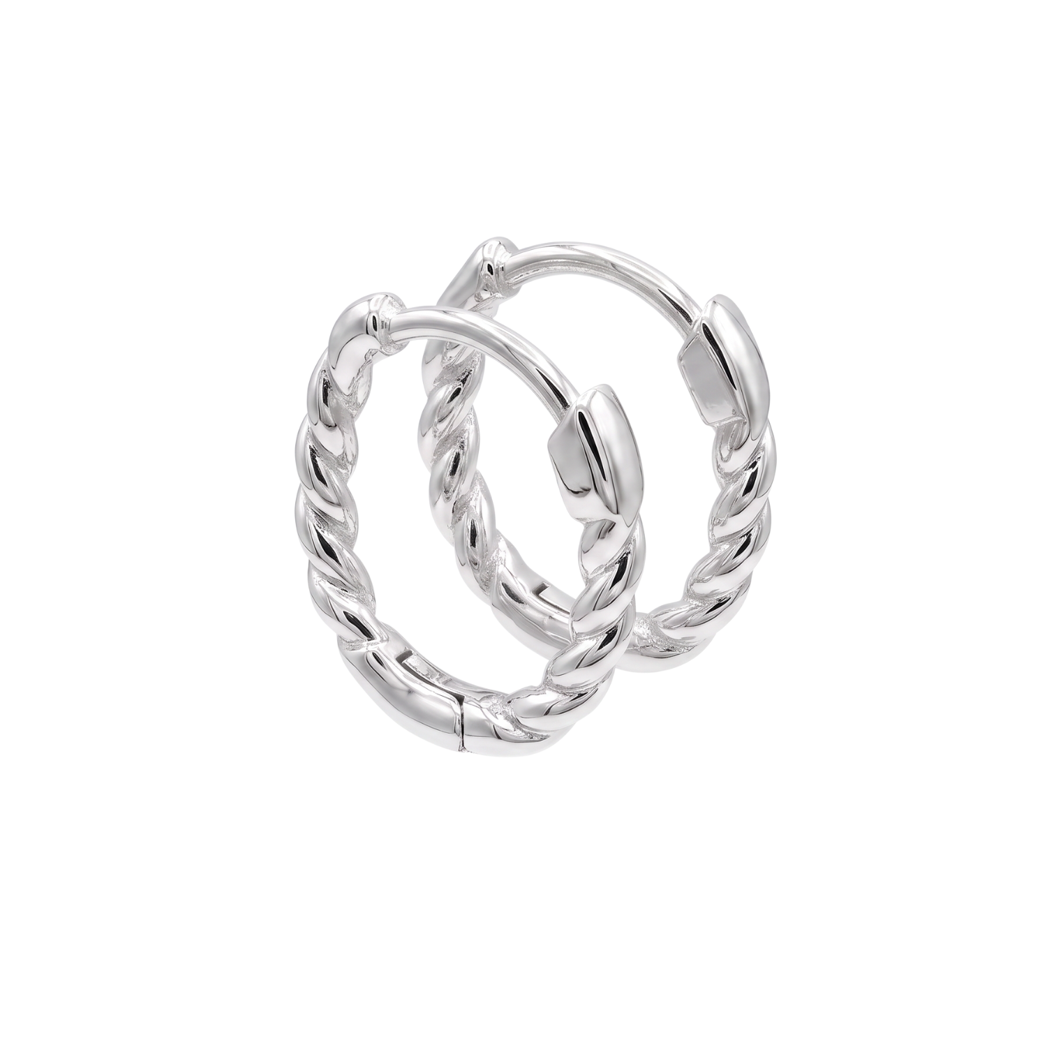 Aros de Plata Esterlina 925 Argollas Pequeñas Entrelazadas 1