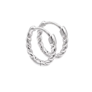 Aros de Plata Esterlina 925 Argollas Pequeñas Entrelazadas