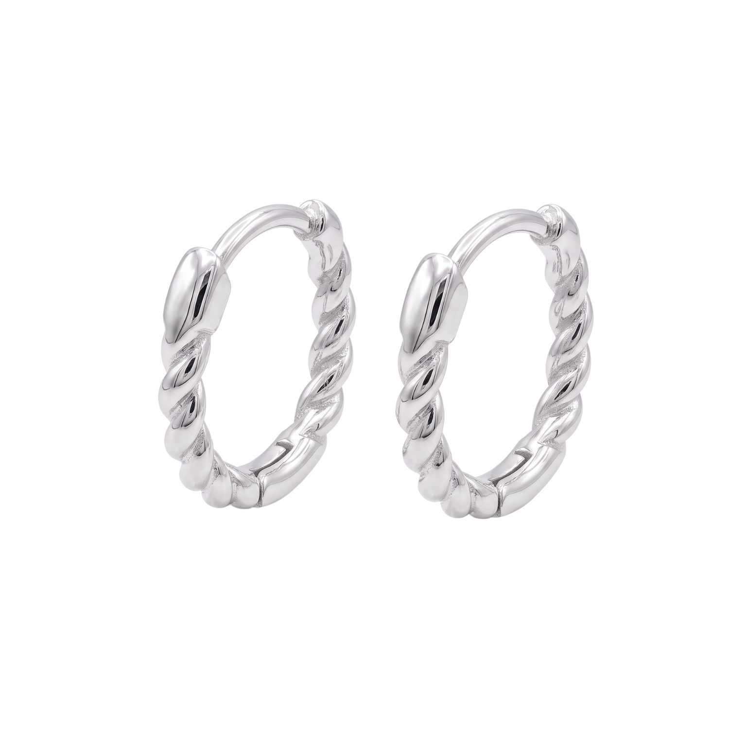 Aros de Plata Esterlina 925 Argollas Pequeñas Entrelazadas 2