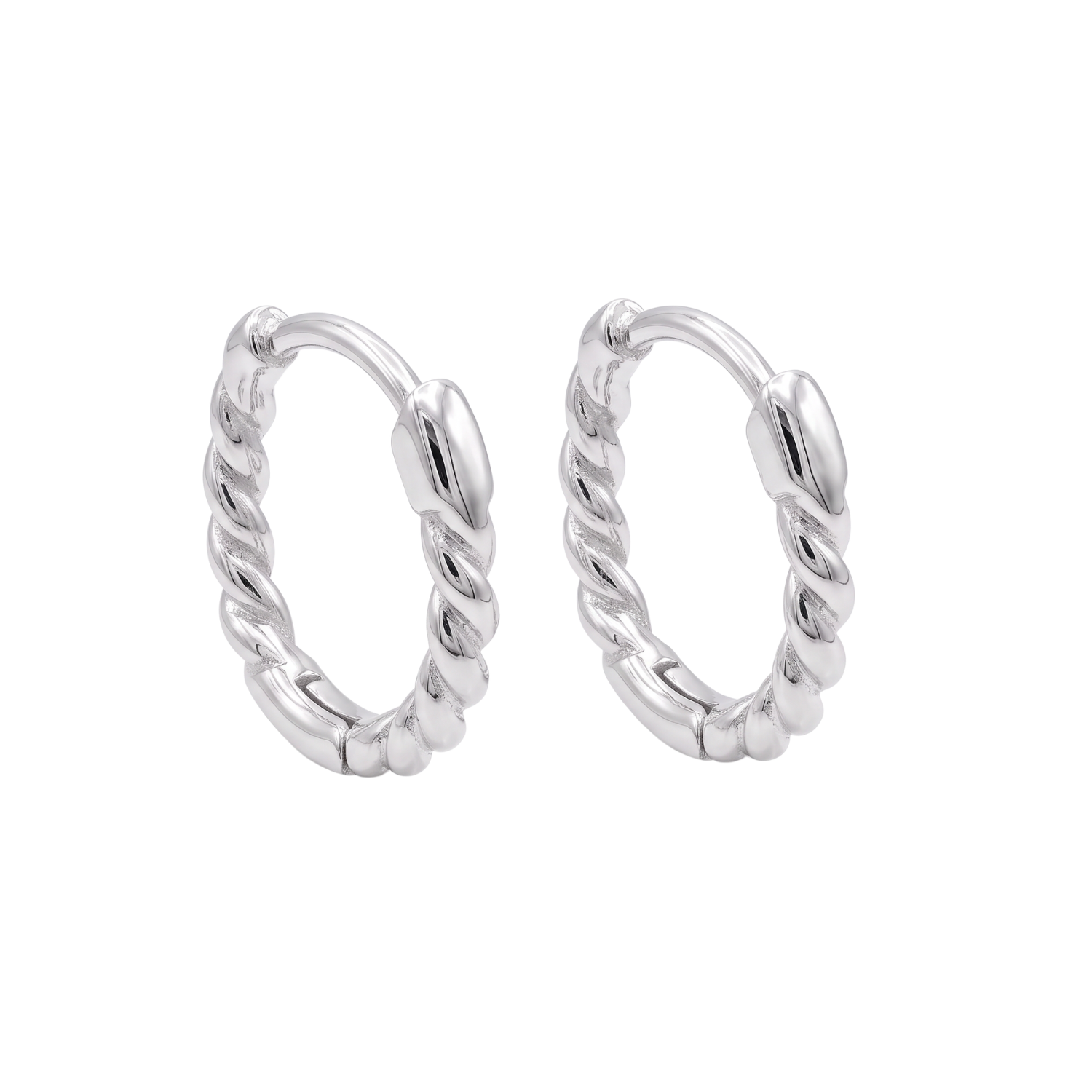 Aros de Plata Esterlina 925 Argollas Pequeñas Entrelazadas 3