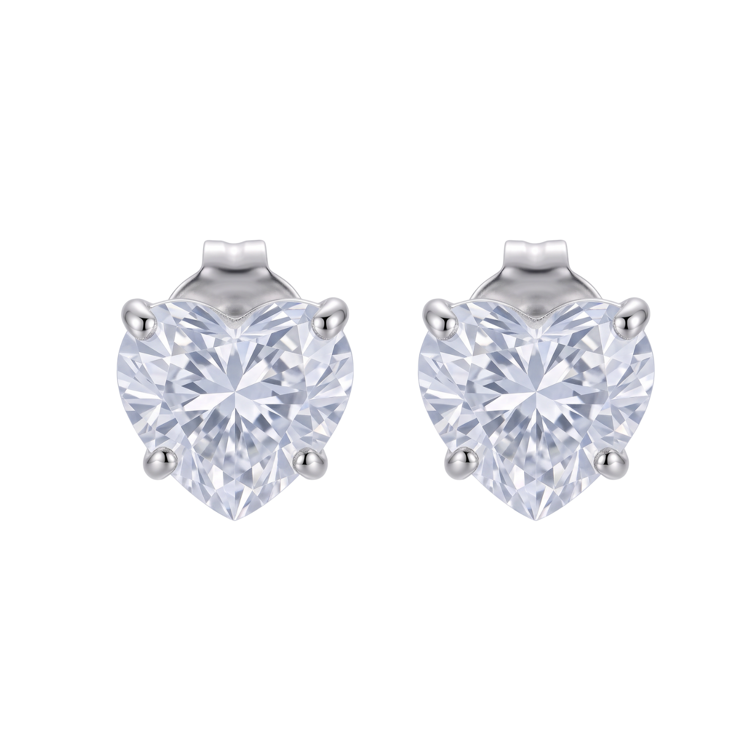 Aros de Plata Esterlina 925 Circon Corazon 1