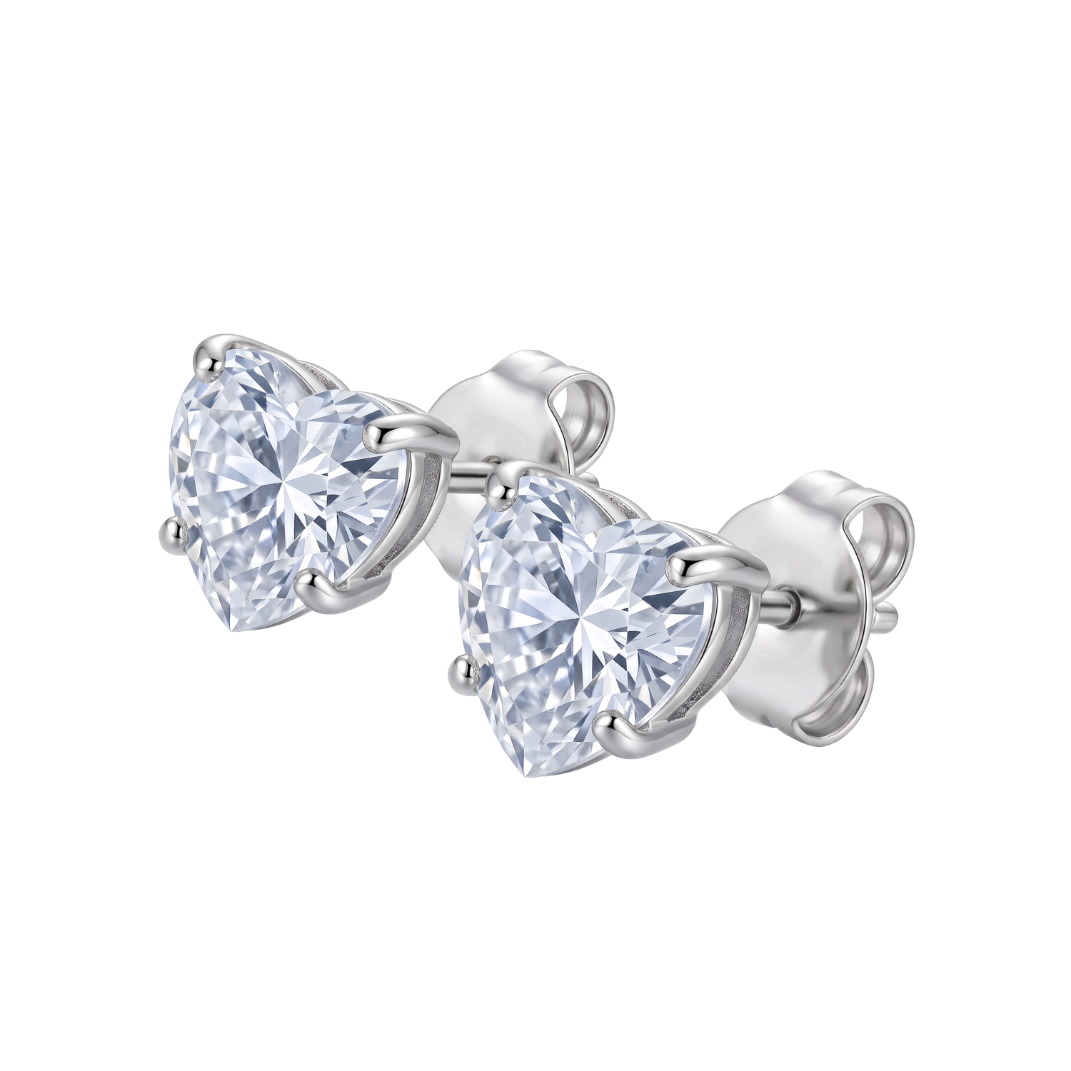 Aros de Plata Esterlina 925 Circon Corazon 3