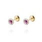 Aros de Oro 18kt Circulo Amatista 3mm - Miniatura 1