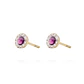 Aros de Oro 18kt Circulo Amatista 3mm - Miniatura 2