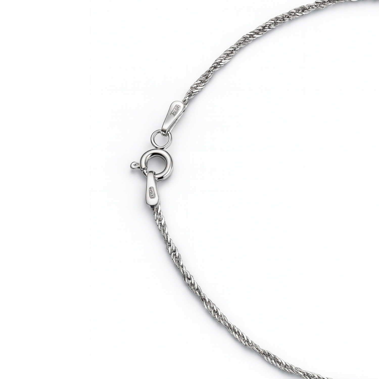 Cadena de Plata Esterlina 925 Singapure 3