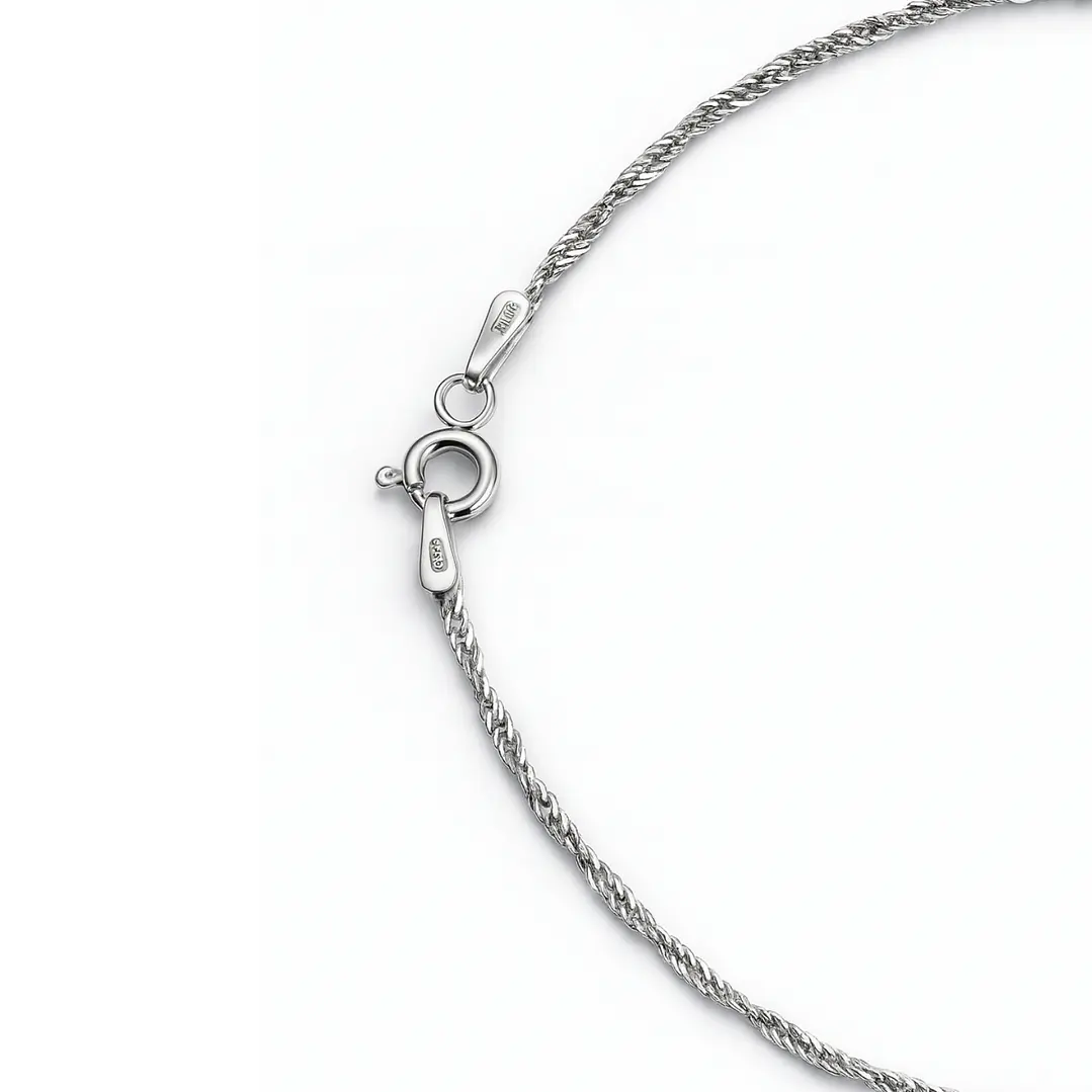 Cadena de Plata Esterlina 925 Singapure 3