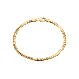 Pulsera de Plata Esterlina 925 Revestida en Oro Amarillo 18kt Cola Serpiente