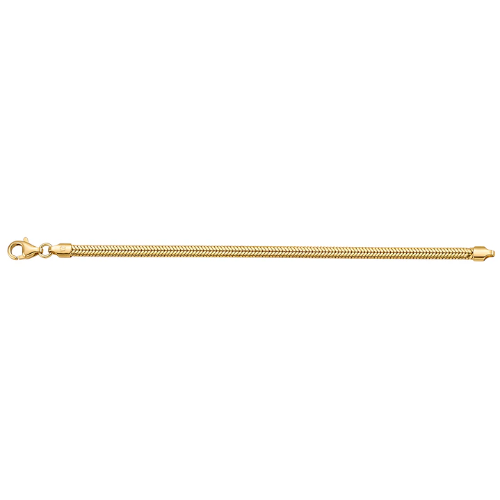 Pulsera de Plata Esterlina 925 Revestida en Oro Amarillo 18kt Cola Serpiente 3