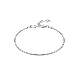 Pulsera de Plata Esterlina 925 Cable Delgada Platinada