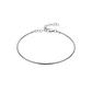 Pulsera de Plata Esterlina 925 Cable Delgada Platinada - Miniatura 1