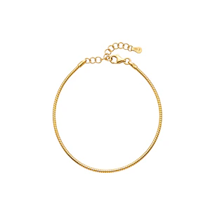 Pulsera de Plata Esterlina 925 Revestida en Oro Amarillo 18kt Cable Delgada