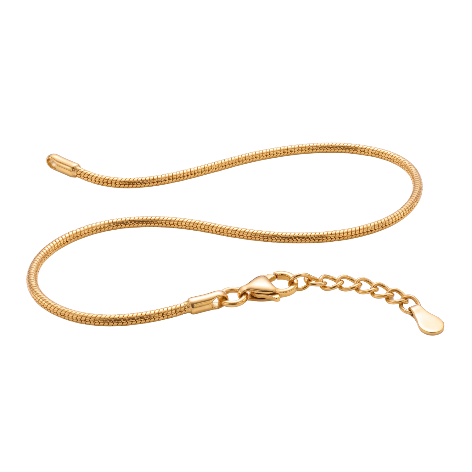 Pulsera de Plata Esterlina 925 Revestida en Oro Amarillo 18kt Cable Delgada 3