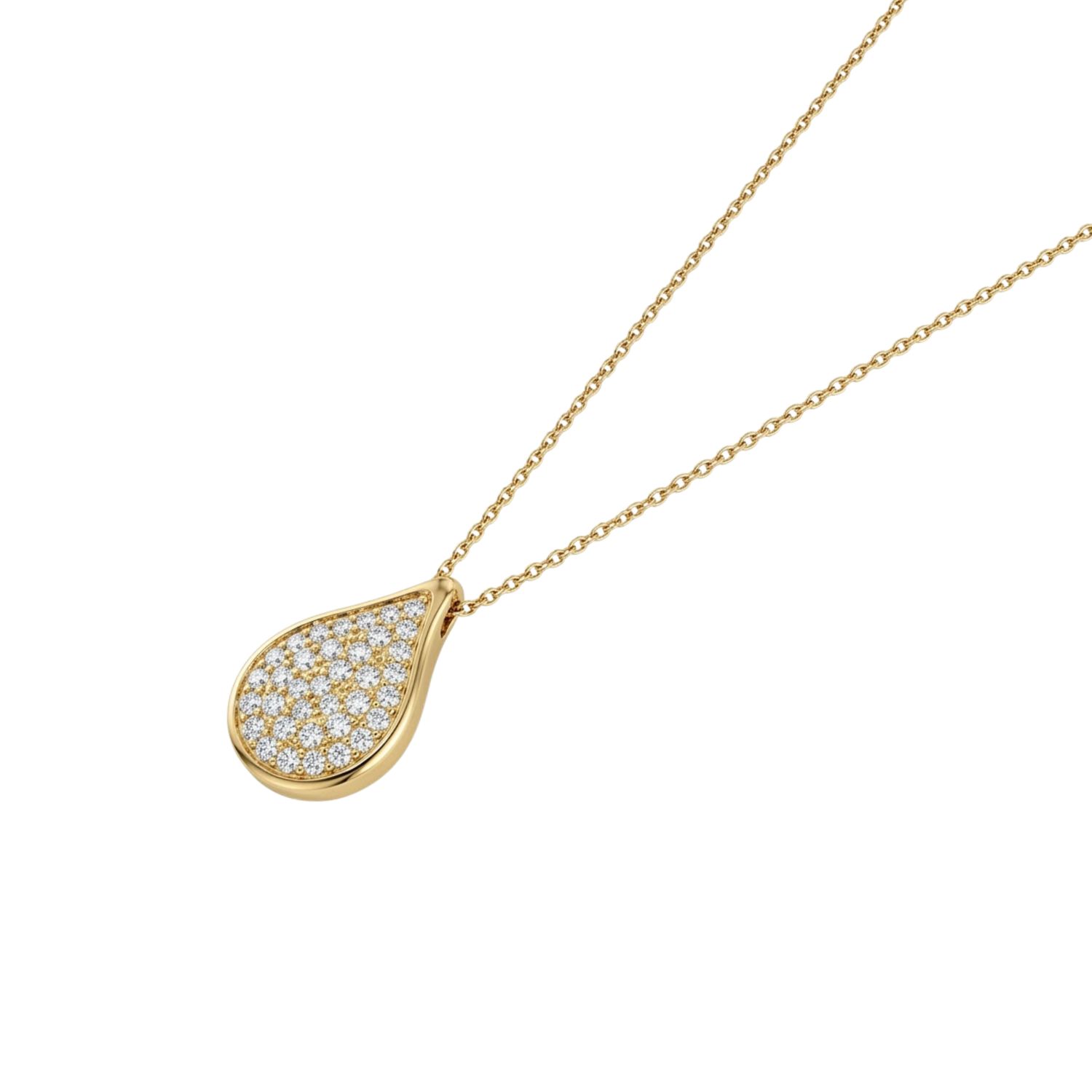 Collar de Oro 18Kt  Gota Diamantes 36Pts 1