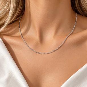 Cadena de Plata Esterlina 925 Turbillon Delgada