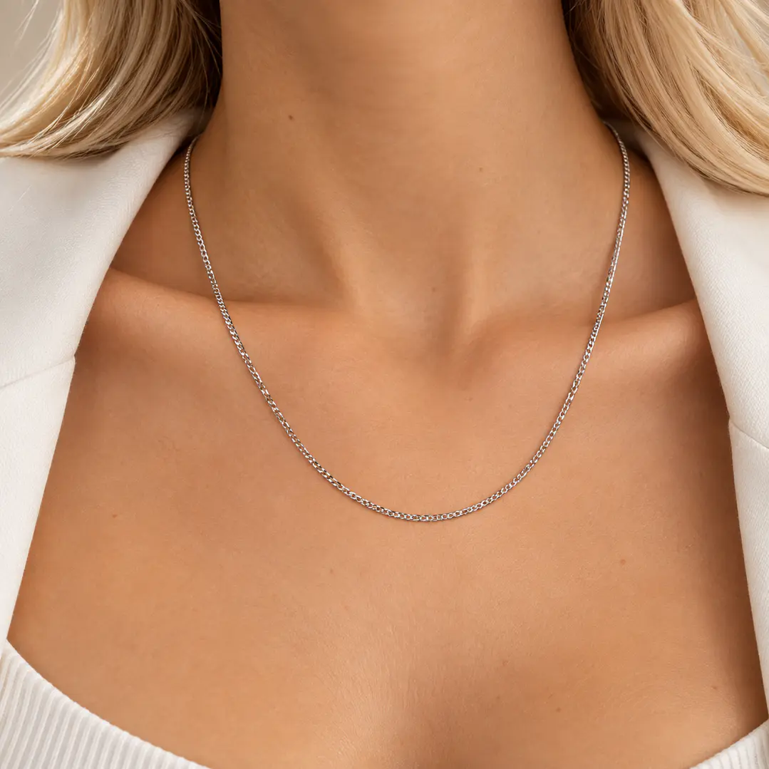 Cadena de Plata Esterlina 925 Cartier 1X3 1cm Ancha 4