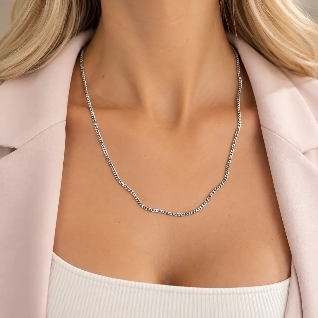 Cadena de Plata Esterlina 925 Groumet 2cm Media 4
