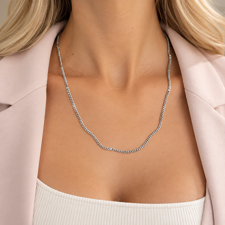 Cadena de Plata Esterlina 925 Groumet 2cm Media 4