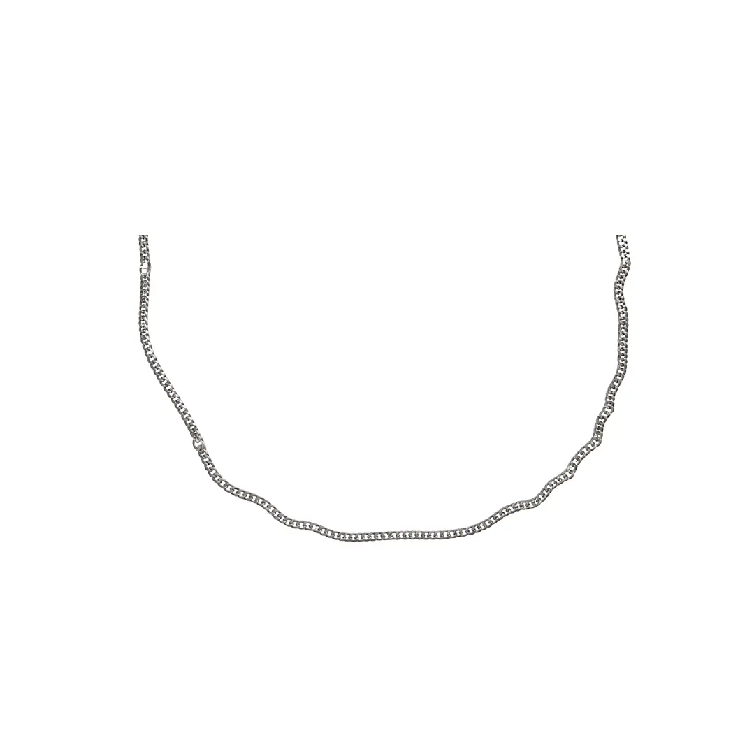 Cadena de Plata Esterlina 925 Groumet 2cm Media Larga 2