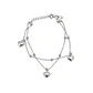 Pulsera de Plata Esterlina 925 Tres Corazones Cadena Doble Bolitas - Miniatura 1