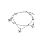 Pulsera de Plata Esterlina 925 Tres Corazones Cadena Doble Bolitas - Miniatura 2