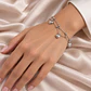 Pulsera de Plata Esterlina 925 Tres Corazones Cadena Doble Bolitas - Miniatura 4