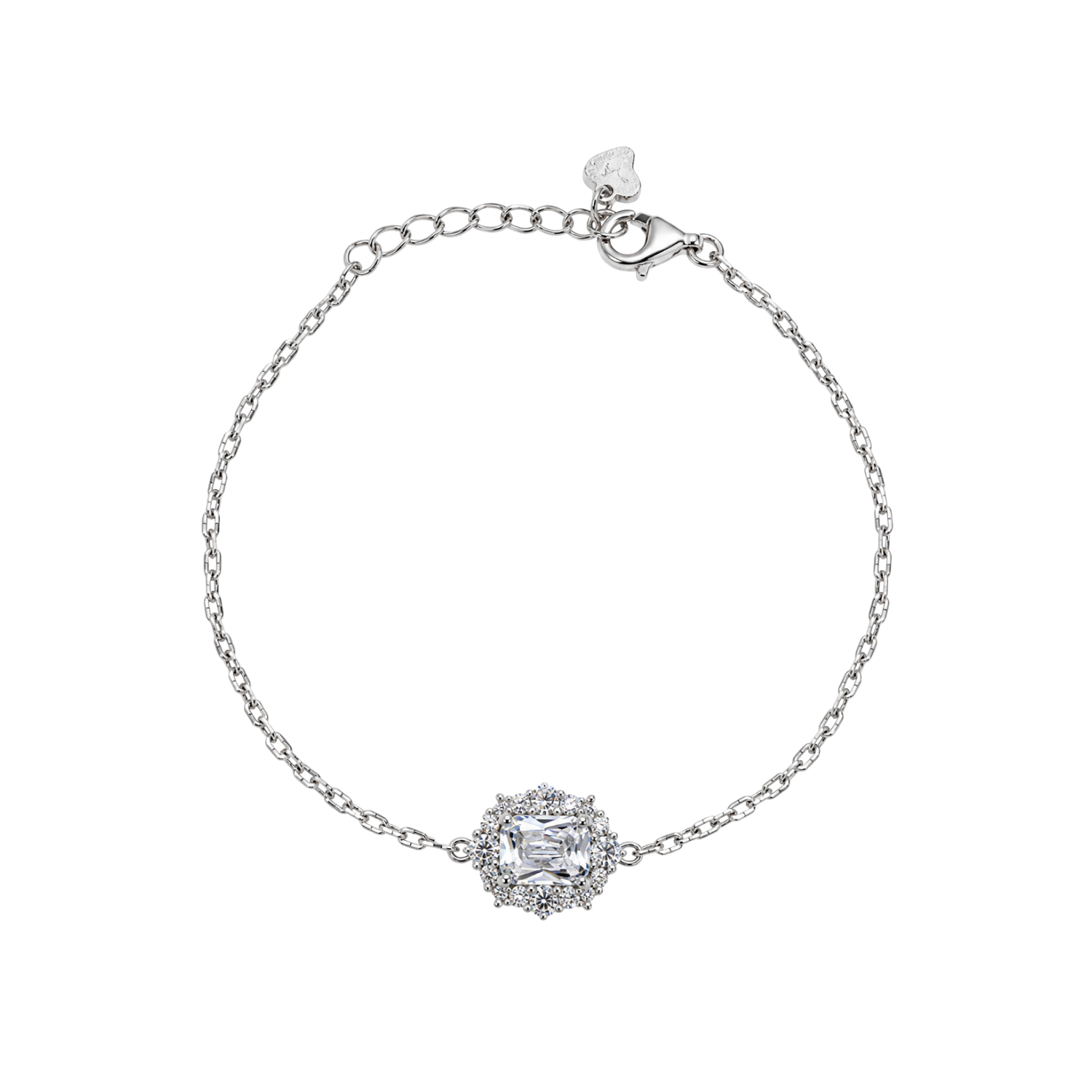 Pulsera de Plata Esterlina 925 Baguette Enmarcado Circón 1