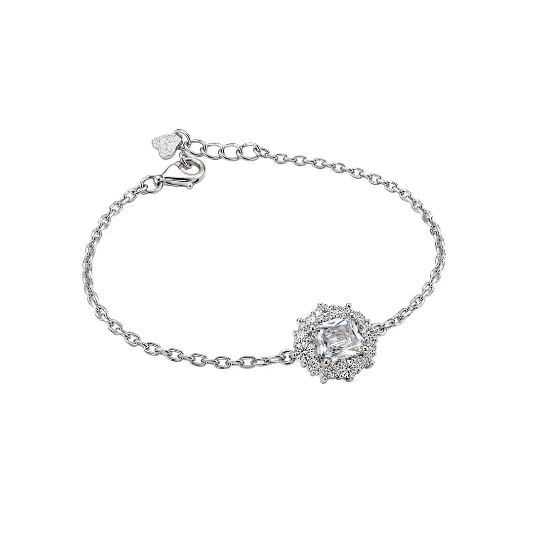 Pulsera de Plata Esterlina 925 Baguette Enmarcado Circón 2