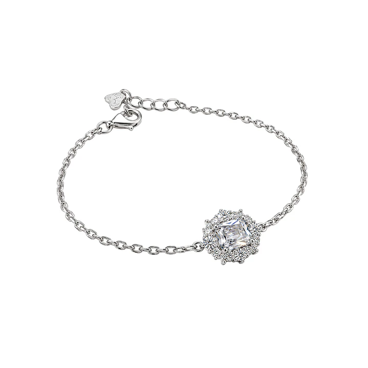 Pulsera de Plata Esterlina 925 Baguette Enmarcado Circón 2