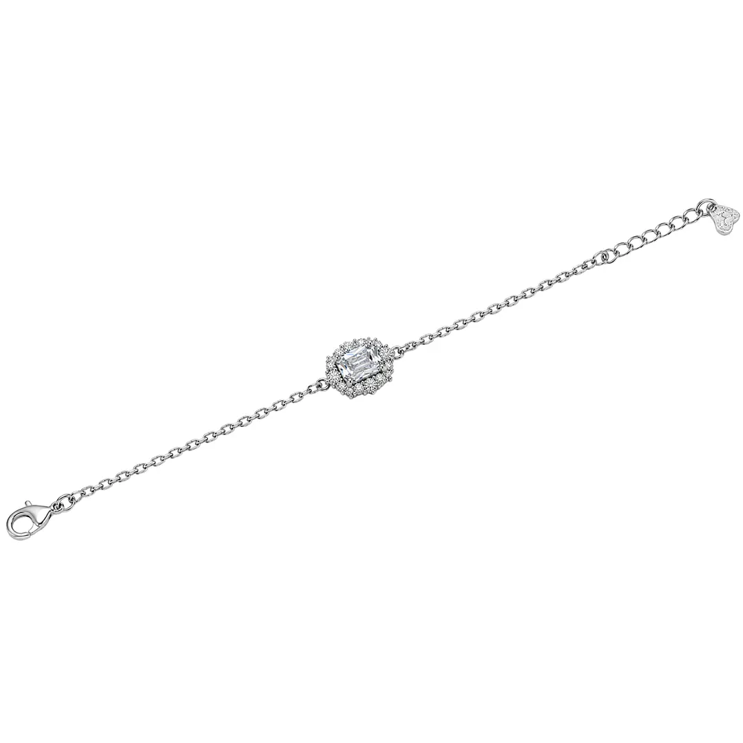 Pulsera de Plata Esterlina 925 Baguette Enmarcado Circón 3