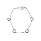 Pulsera de Plata Esterlina 925 Cuatro Argollas Corazón - Miniatura 1