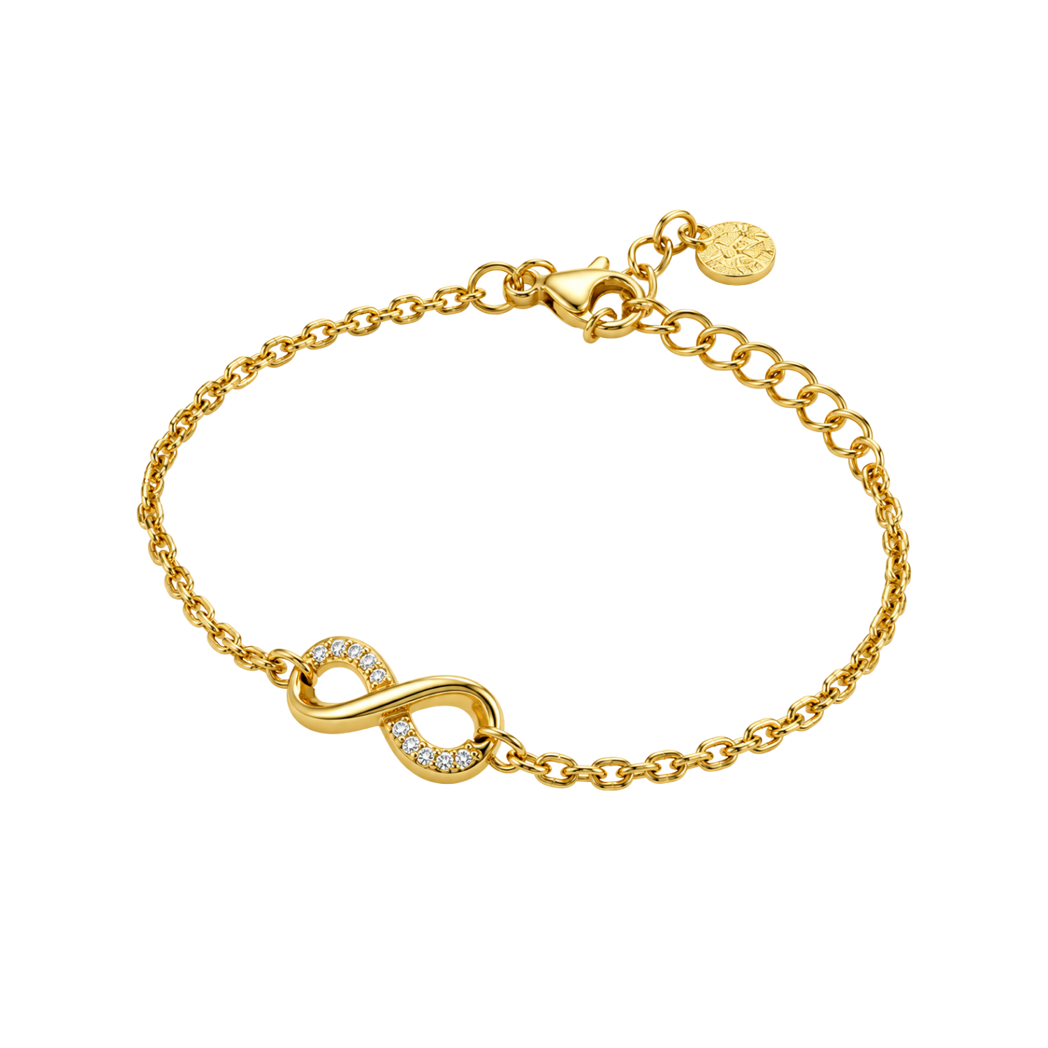Pulsera de Plata Esterlina 925 Revestido en Oro Amarillo 18kt Infinito Circón 2