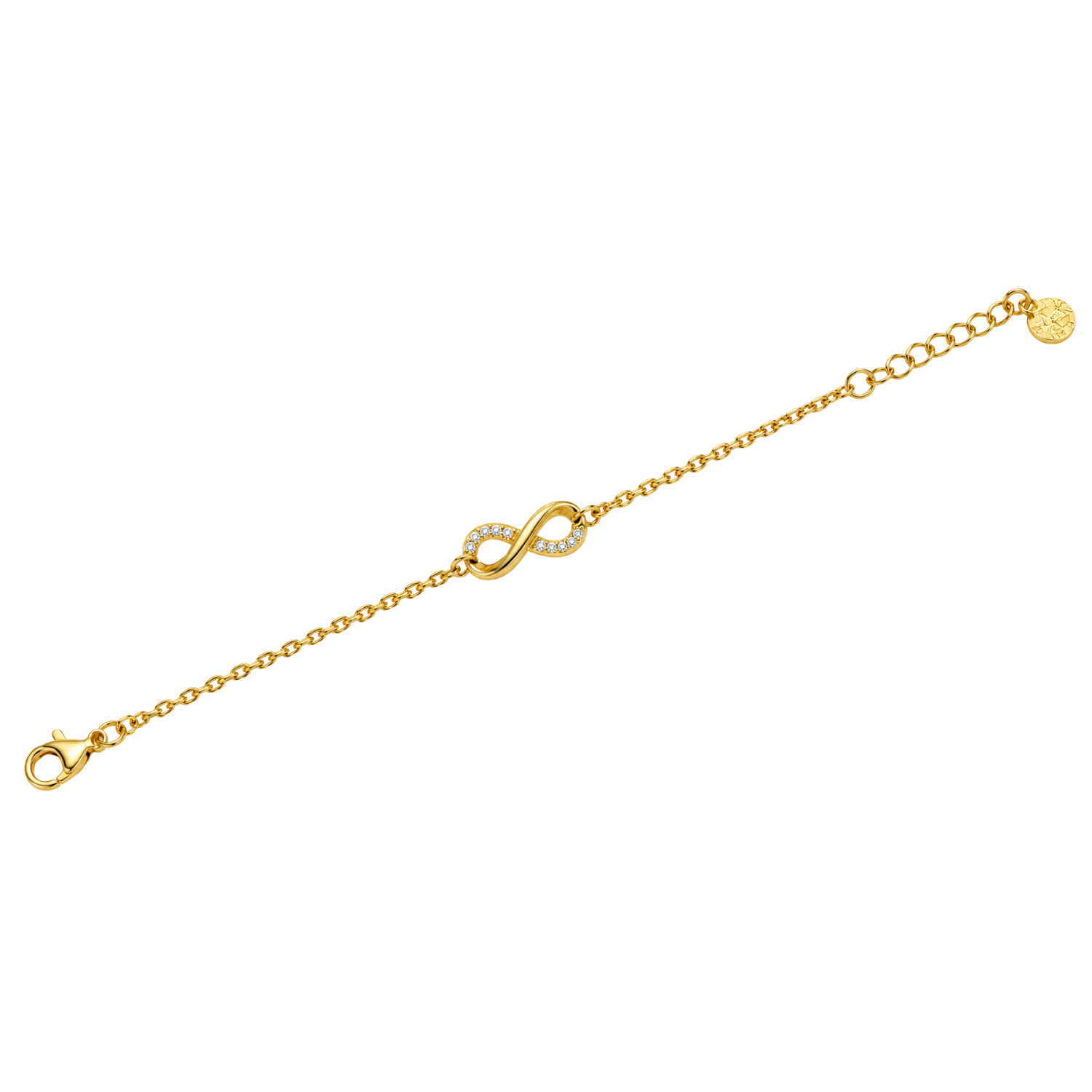 Pulsera de Plata Esterlina 925 Revestido en Oro Amarillo 18kt Infinito Circón 3
