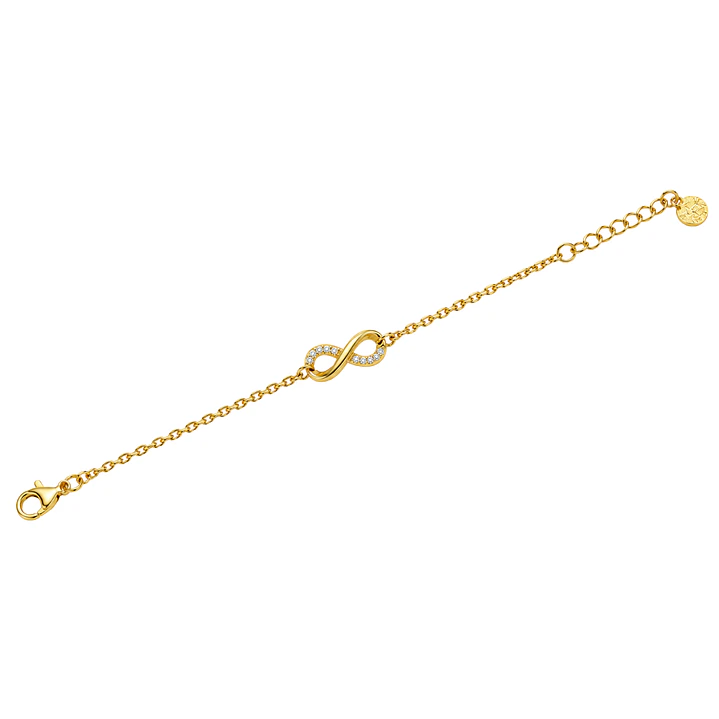 Pulsera de Plata Esterlina 925 Revestido en Oro Amarillo 18kt Infinito Circón 3