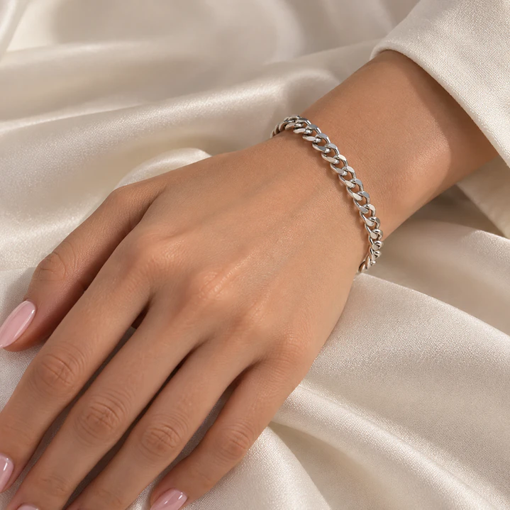Pulsera de Plata Esterlina 925 Groumet 4MM 4