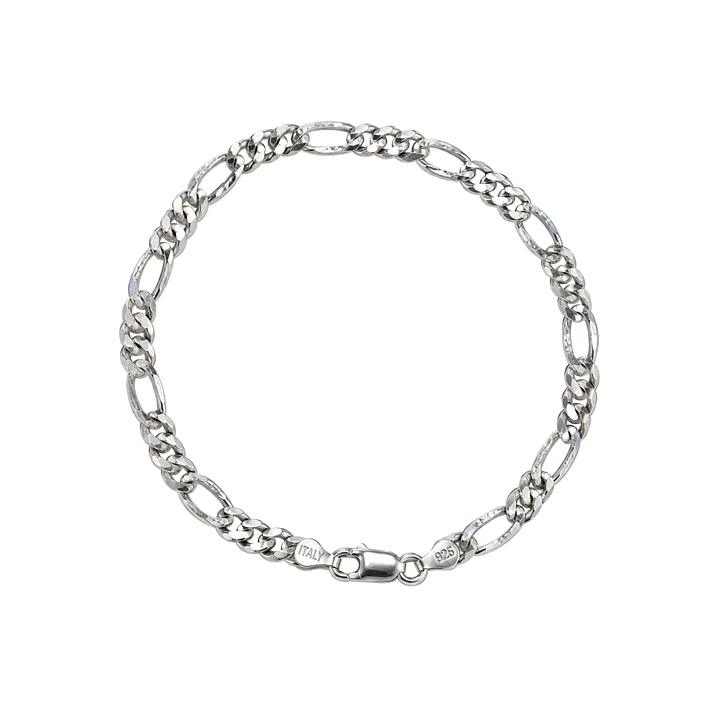 Pulsera de Plata Esterlina 925 3-1 Eslabones Planos 1