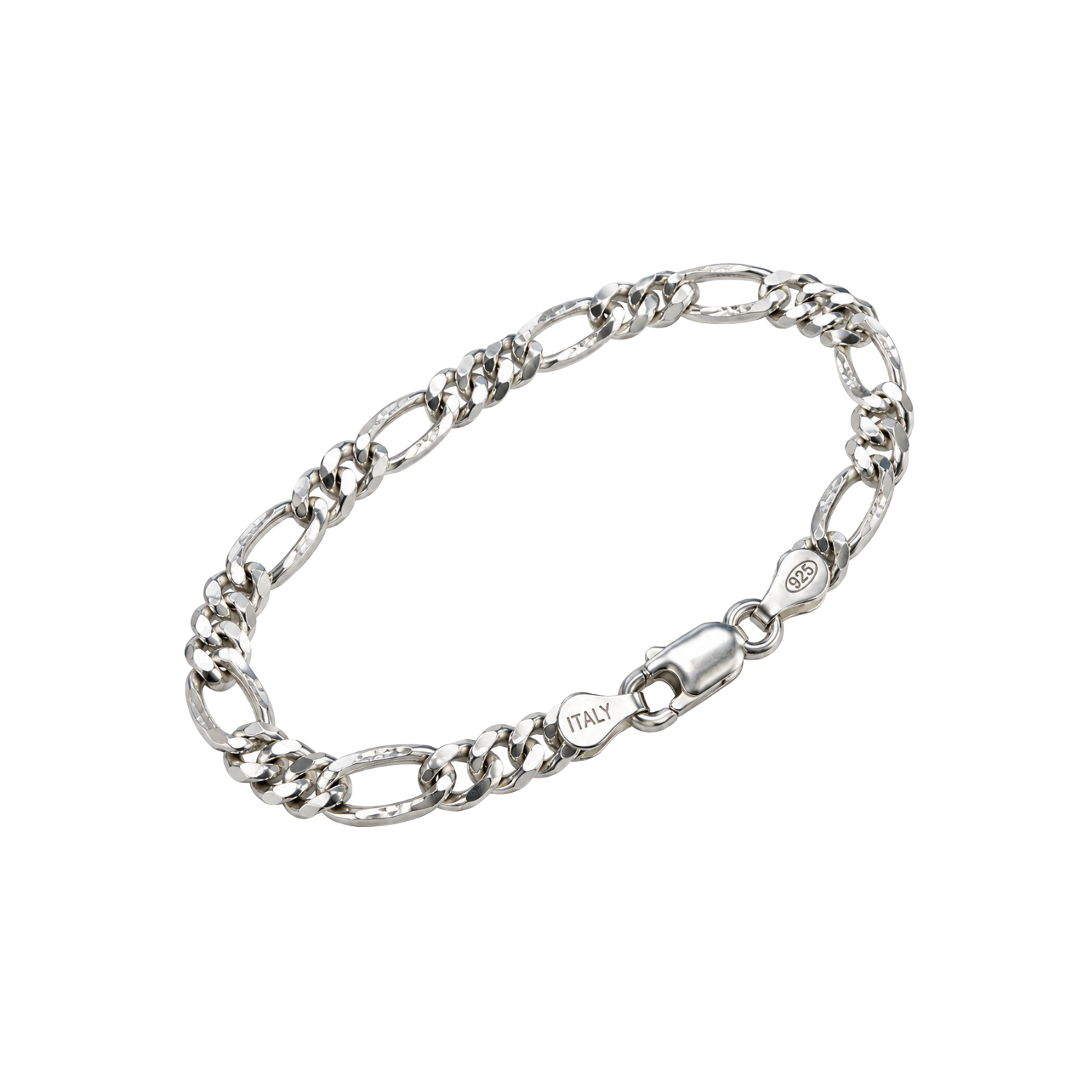 Pulsera de Plata Esterlina 925 3-1 Eslabones Planos 2