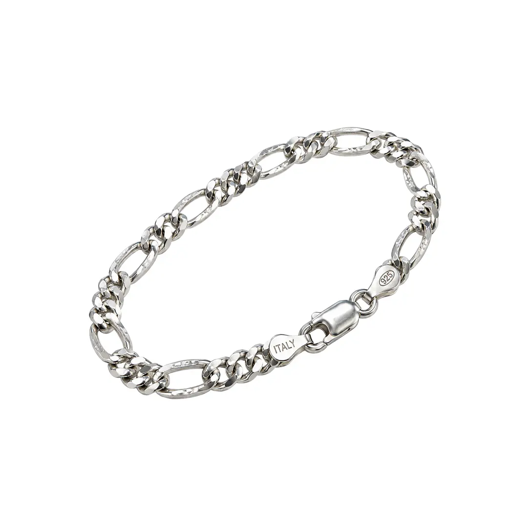 Pulsera de Plata Esterlina 925 3-1 Eslabones Planos 2