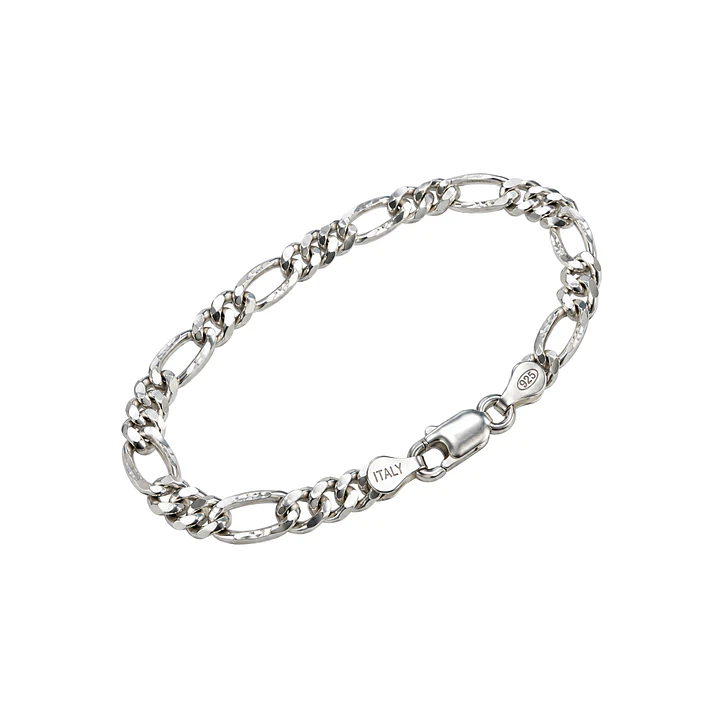 Pulsera de Plata Esterlina 925 3-1 Eslabones Planos 2