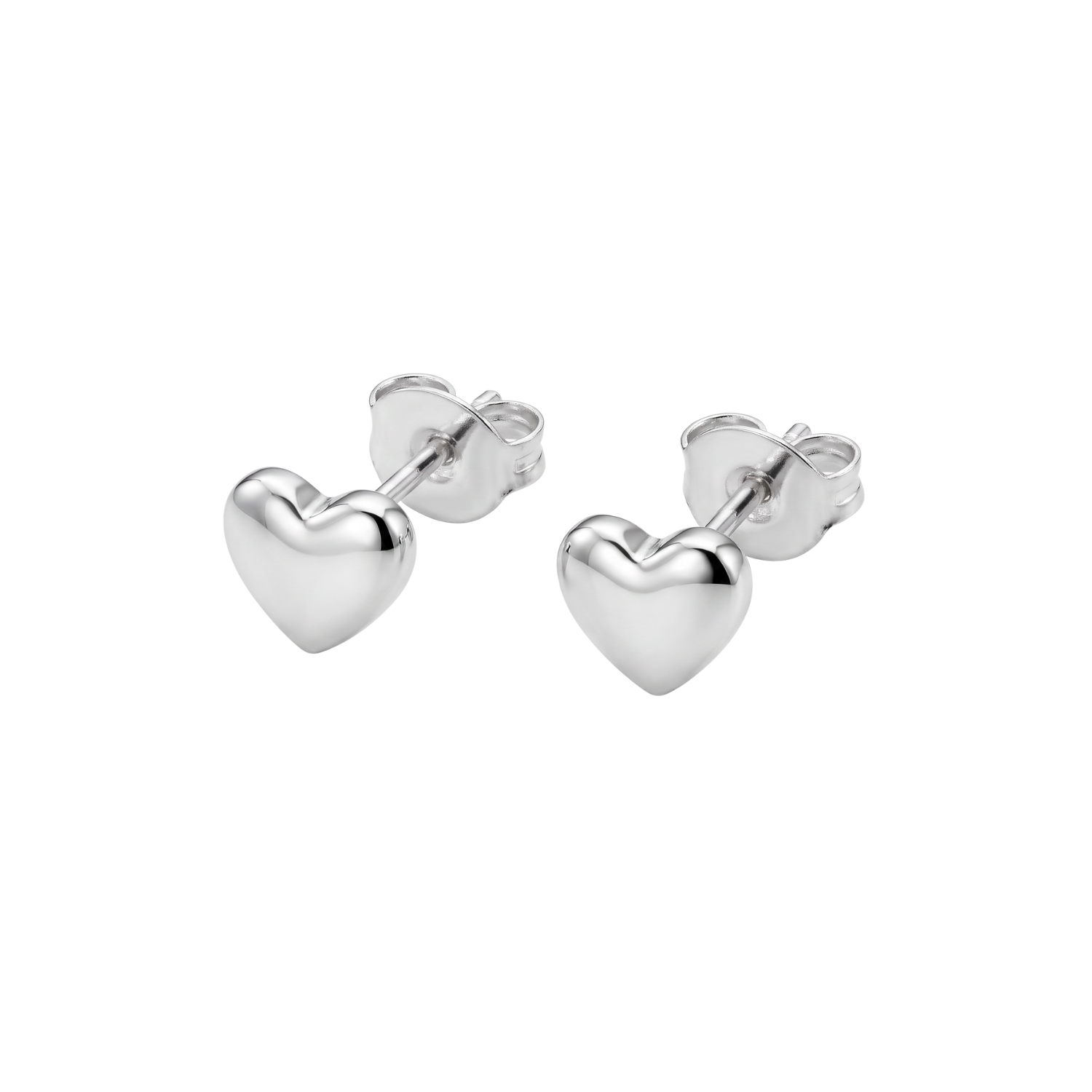 Aros de Plata Esterlina 925 Corazón Liso 1