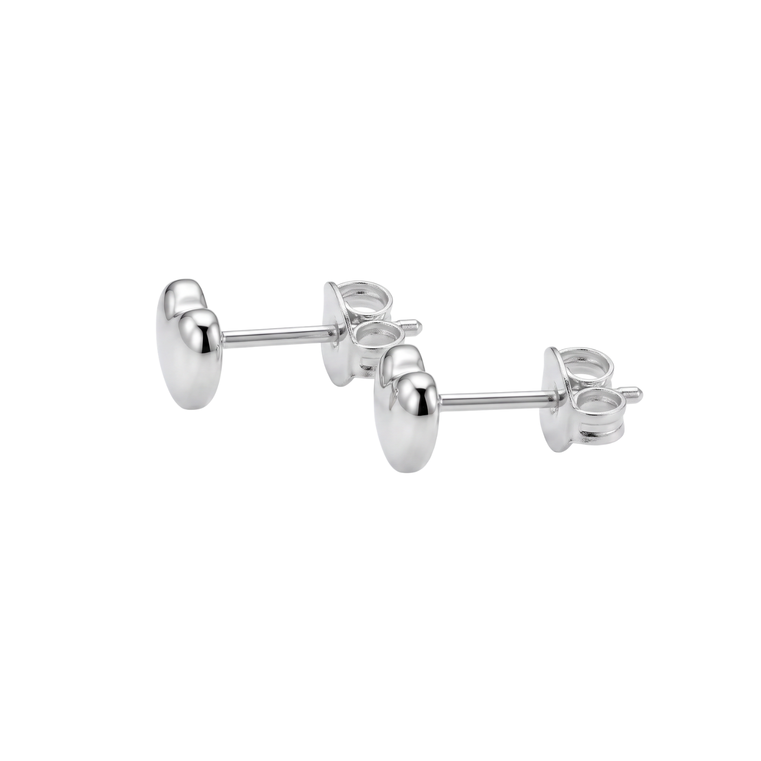 Aros de Plata Esterlina 925 Corazón Liso 3