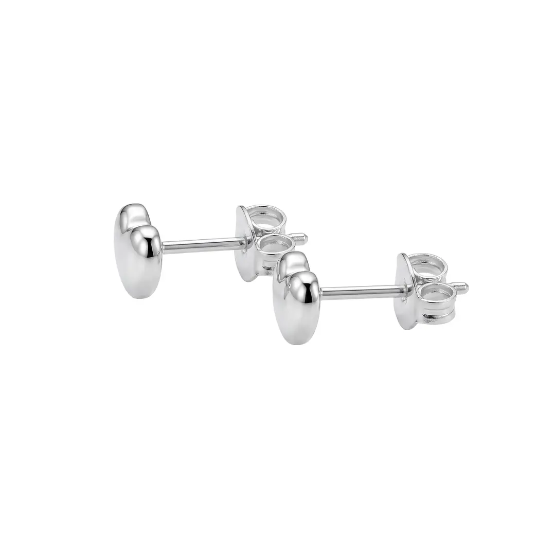 Aros de Plata Esterlina 925 Corazón Liso 3
