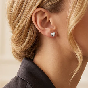 Aros de Plata Esterlina 925 Corazón Liso