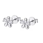 Aros de Plata Esterlina 925 Petalos de Flor Circón - Miniatura 1