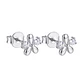 Aros de Plata Esterlina 925 Petalos de Flor Circón - Miniatura 2