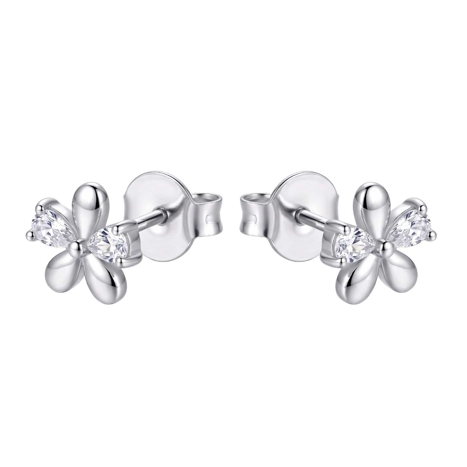 Aros de Plata Esterlina 925 Petalos de Flor Circón 3
