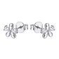 Aros de Plata Esterlina 925 Petalos de Flor Circón - Miniatura 3